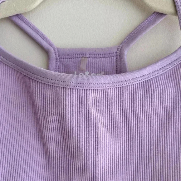 J.o&co Light Support Seamless Rib Knit Tank Top, Lilac/Lavender Tank, Size M-L - Picture 7 of 16